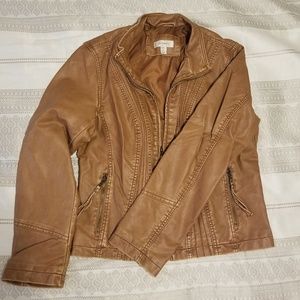 Brown faux leather coat
